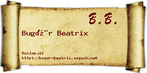 Bugár Beatrix névjegykártya
