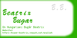 beatrix bugar business card
